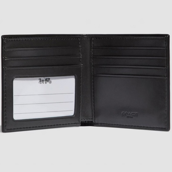 NWT NEW Coach F66551 Men's Wallet ID Bill Bifold Signature Canvas QB/TAN Khaki - Picture 2 of 6